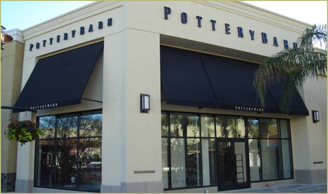 Pottery Barn commercial awning by Custom Canvas Structures